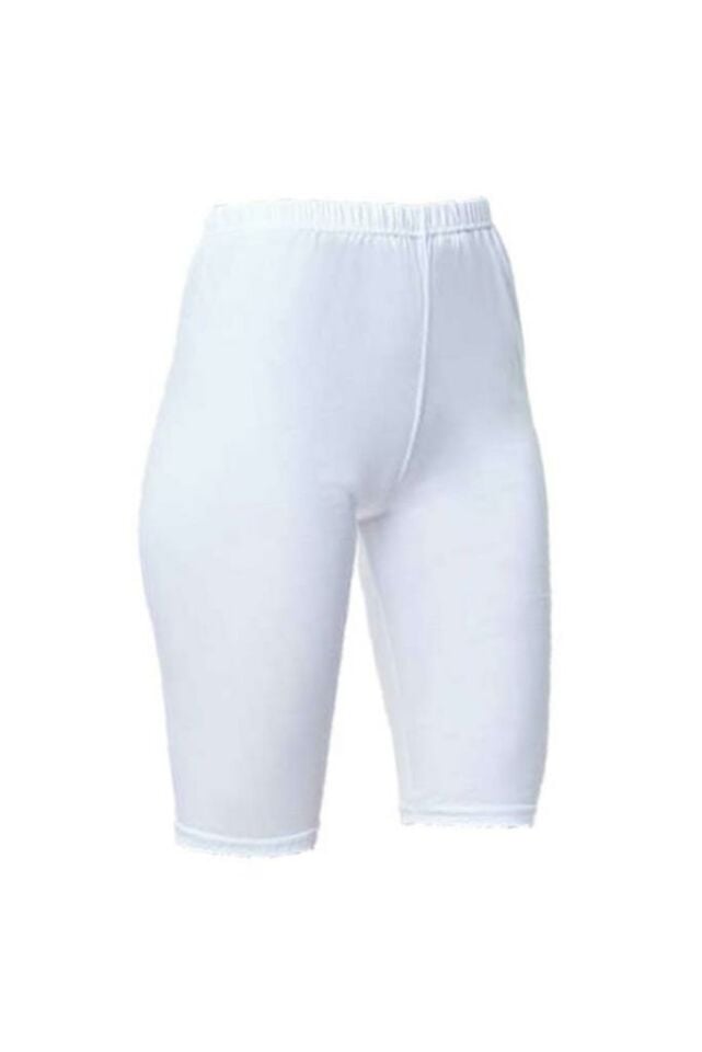 Manken Kadın Penye Dizüstü Tayt 73020 BEYAZ - L/XL